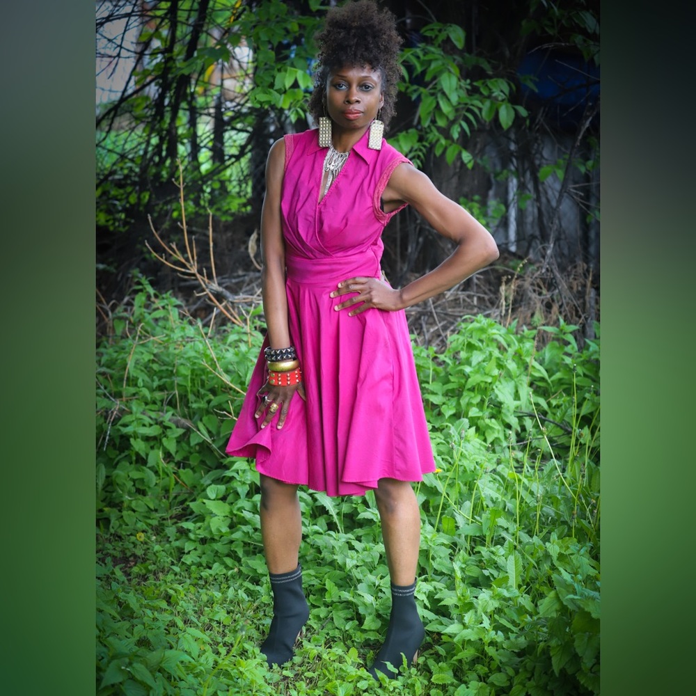 Fuschia Beverly Johnson Upstyled Dress - image 1